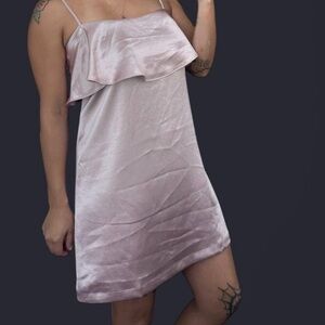 Urban Outfitters Kimchi Blue Satin Mini Dress with Ruffle